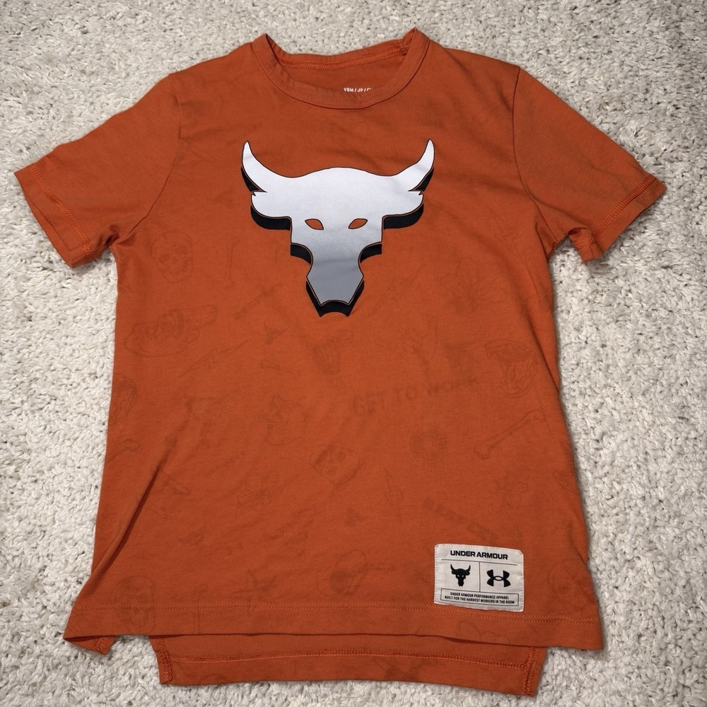 Under Armour Project Rock Brahma T-shirt Gray Graphic Print - Youth Small